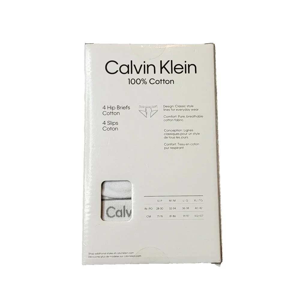 Calvin Klein Men's Hi p Brief Cotton Classic Fit Whie 4-Pack‎ Size XL